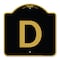 Signmission Designer Series Sign-Sign W/ Letter D, Black & Gold Aluminum Sign, 18" x 18", BG-1818-22958 A-DES-BG-1818-22958 - alternate 1